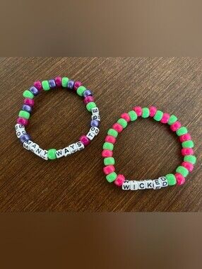 Disney Descendants Inspired Handmade Beaded Set Of 2 Kandi Bracelets